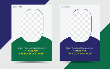 Medical Service Social Media Post Design. Doctor's Social Media Banner. 