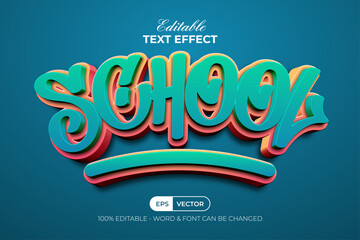 3d text effect school style