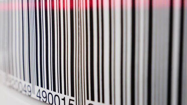 Barcode. Retail label barcode scanning with reader laser scanner