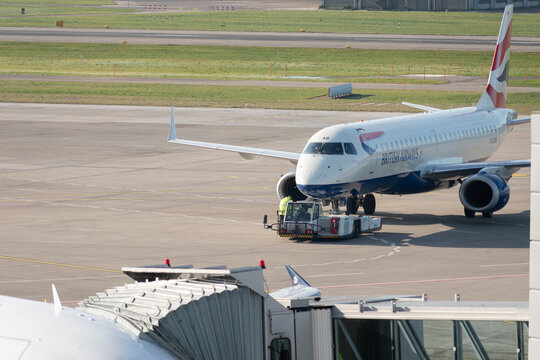 British Airways Embraer E-190SR Plane In Zurich In Switzerland 19.1.2023