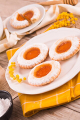 Jam filled butter cookies.