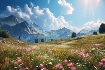 Fototapeta premium alpine meadow in the mountains
