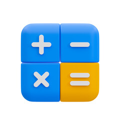 Obraz premium 3d minimal money management concept. calculator buttons. 3d illustration.