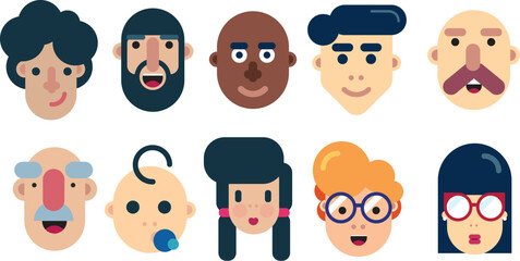 10 Flat Vector Characters