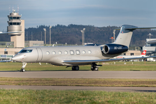 Gulfstream G650 business jet in Zurich in Switzerland 19.1.2023