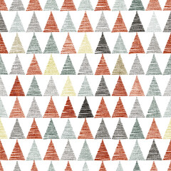 Cute seamless pattern. Imitation of embroidery. Geometric abstraction. Print for textiles, home decor, packaging. Vector illustration.