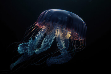 A Jellyfish on a dark background