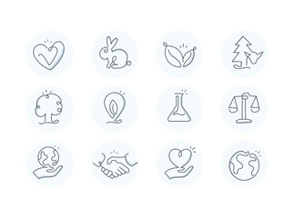 Eco-friendly Product Feature Icons monoline Icons.