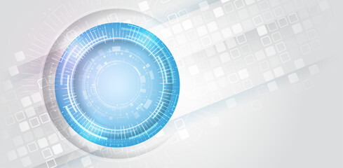 Hi-tech digital technology concept. Illustration of high computer technology on grey background. Abstract futuristic design. Sci-fi, dynamic vector illustration.