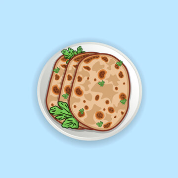 Best Creative Naan Food Illustration Design. Hi Quality Naan Bowl Cuisine Healthy Cuisine Bakery Brushed Chicken Tasty Naan Bread Food Icon Elements Clip Art.