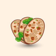 Creative Naan Hand Drawing Illustration. Hi Quality Naan Bowl Cuisine Healthy Cuisine Bakery Brushed Chicken Tasty Naan Bread Food Icon Elements Clip Art