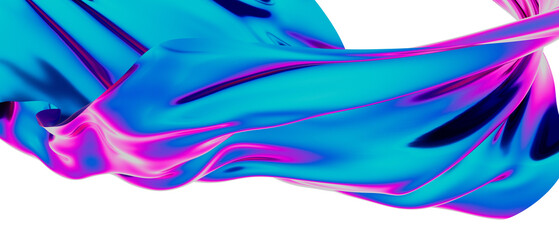 3d wave - blue and pink cromo background