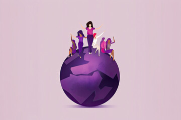 Women's empowerment. Female rights. Illustration. 