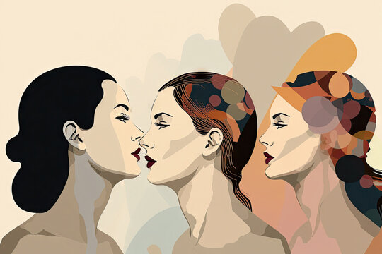 Women's empowerment. Female rights. Illustration. 