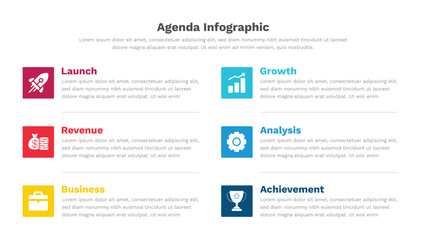 Fully Editable Agenda infographic template