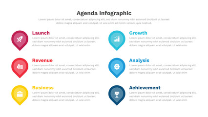 Fully Editable Agenda infographic template