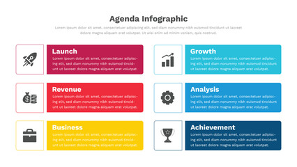 Fully Editable Agenda infographic template