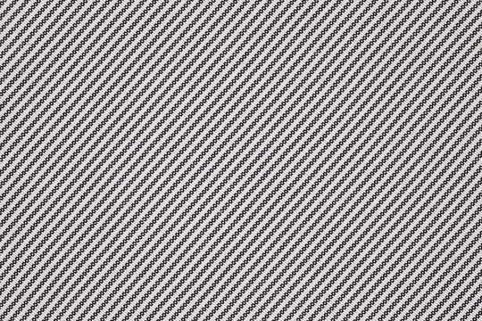 Lining fabric close-up, stitches diagonally with black threads on white, background wallpaper, uniform texture pattern