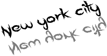 New York City text sign illustration on White Background