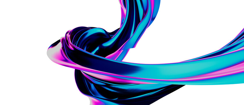 3d wave - blue and pink cromo background