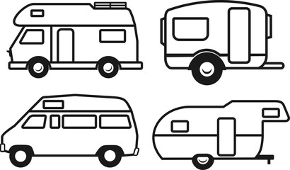 trailer campervan vector logo designs