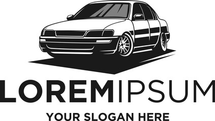 vintage car silhouette logo designs