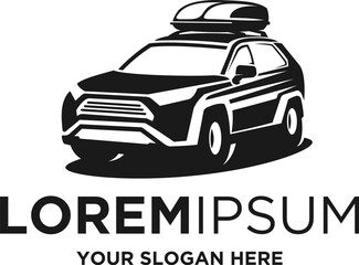 adventure car silhouette logo vector