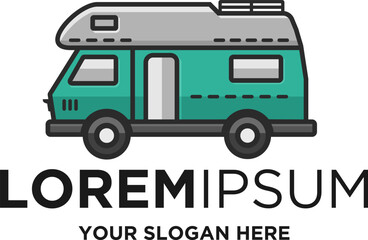trailer campervan vector logo designs