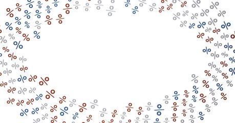 Sales icons floating in the air 3D rendering - 3D percent rain illlustration