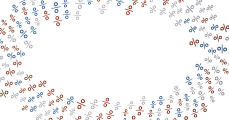 Sales icons floating in the air 3D rendering - 3D percent rain illlustration