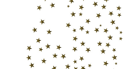 Banner with golden decoration. Festive border with falling glitter dust and stars.