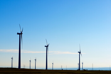 Obraz premium Wind turbines generators for renewable electricity production