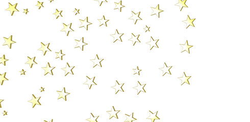 Banner with golden decoration. Festive border with falling glitter dust and stars.