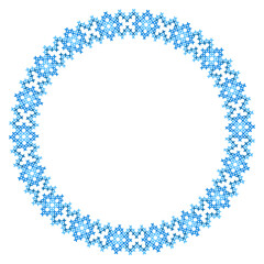 Round frame cross-stitch motifs folk embroidery