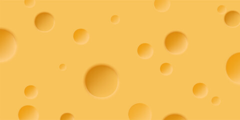 Cheese texture, pattern of yellow fresh delicious cheese with round rings. Organic farm food product.