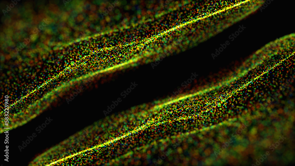 Poster futuristic point wave. big data. beautiful wave shaped array of glowing dots. hi-tech abstract wavin