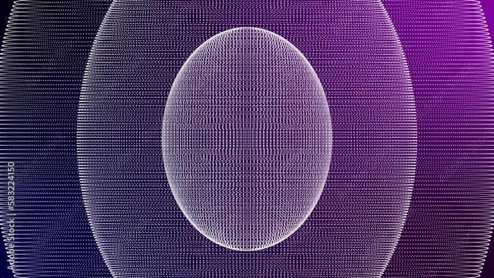 Poster point 3d sphere. technology background vector. vector illustration. abstract digital wave particle. 