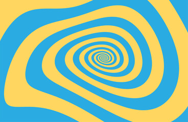 Fototapeta na wymiar Artistic spiral shape. Vector drawing Ukrainian flag colors