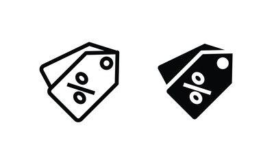 Shopping tags line icon. Special offer sign. Discount percent coupons, sale icon, price icon vector symbol logo illustration line editable stroke flat design style isolated on white