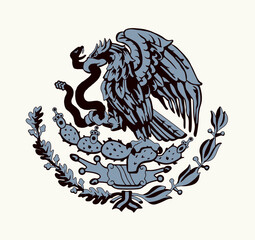 Symbol from the flag of Mexico. Vector drawing sign