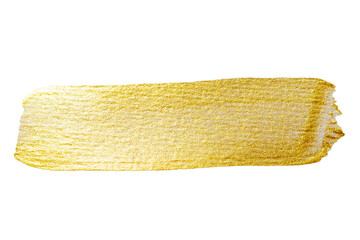 Golden paint brush stroke glittering texture.