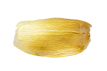 Golden paint brush stroke glittering texture.