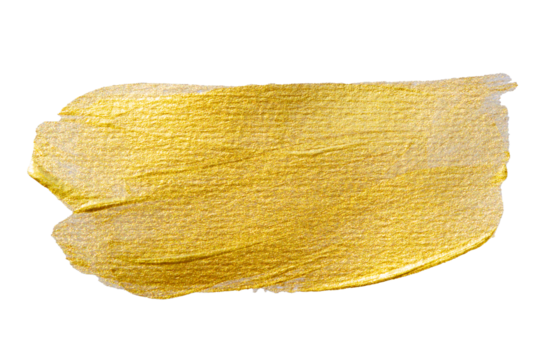 Golden paint brush stroke glittering texture.