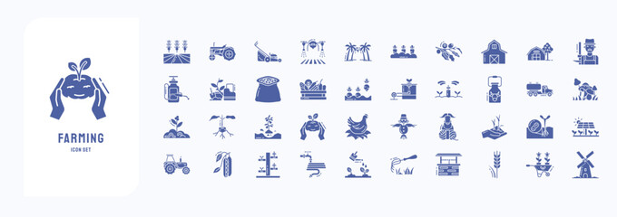 Farming and agriculture, including icons like field, carrot, Farmer and more  © Icongeek26