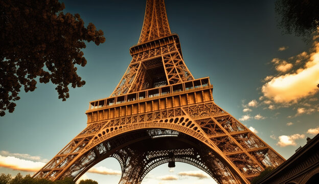 Eiffel Tower. Incredibly beautiful and romantic France. Generative AI