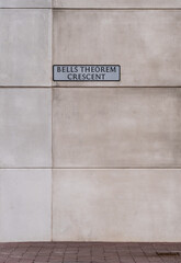 Bells Theorem Crescent street sign, Titanic Quarter, Belfast