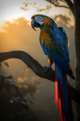 a colorful macaw