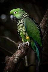 Obraz premium A green parrot