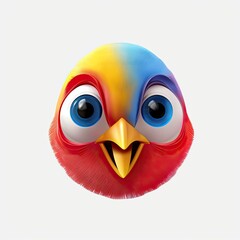 Obraz premium Bird Awed Facial Expression On Blank Background Generative AI