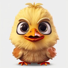 Obraz premium Chicken Annoyed Facial Expression On Blank Background Generative AI